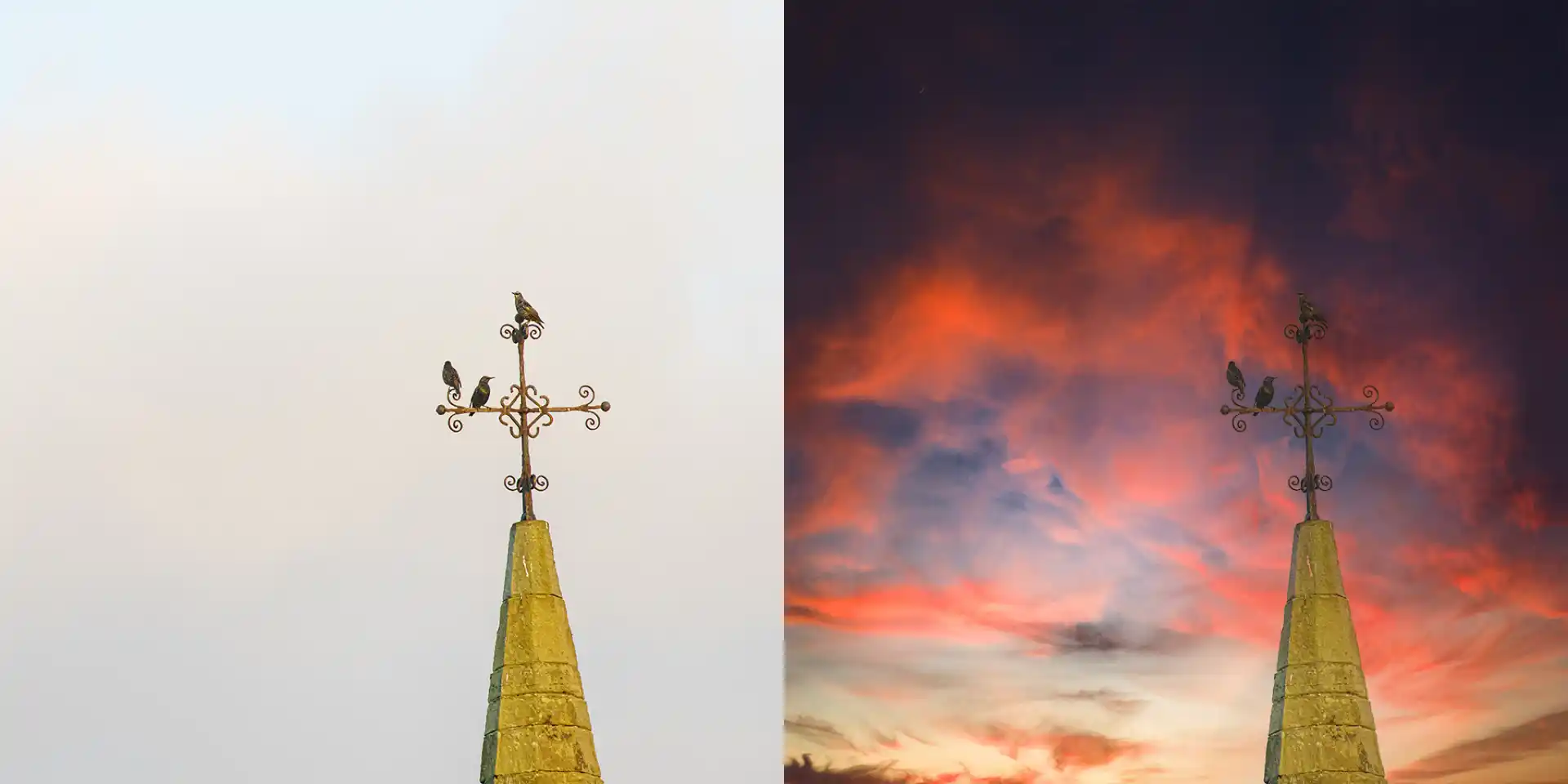 Example of replacing sky in Adobe&reg;&trade; Photoshop;