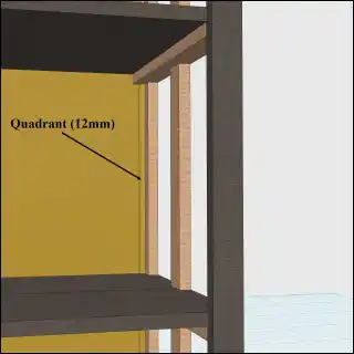 image showing installed reinforcing quadrant