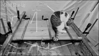 image showing how to glue shelves flat