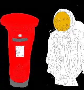Spaceman posting a letter