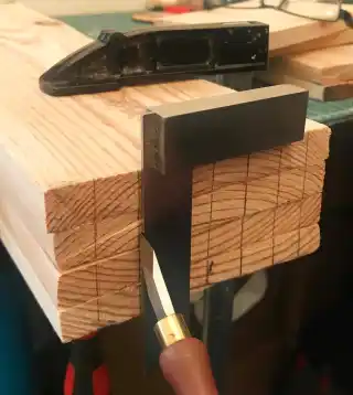 image showing gang-marking dovetail ends