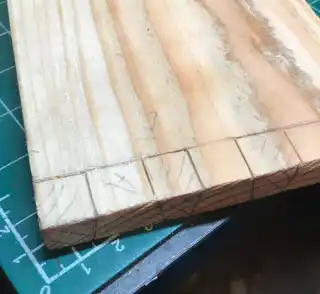 image showing how pieces in progress are marked-up