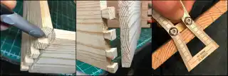 image showing how to transfer dovetail pattern to pinboard