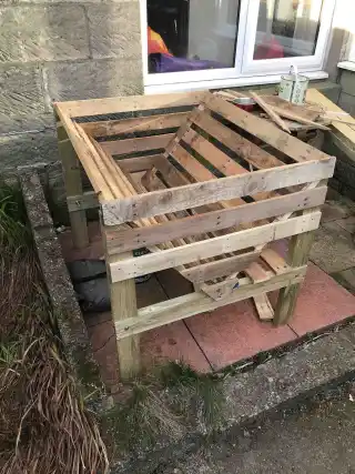 A fully constructed planter, prior to finishing.