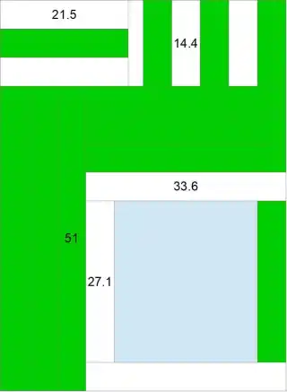 front facia layout showing sizes of pieces