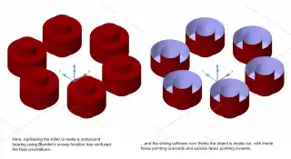 Showing inside-out geomoetry arising from use of Blender's sweep function