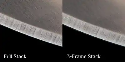 72 frame vs 3 frame stack detail resolution