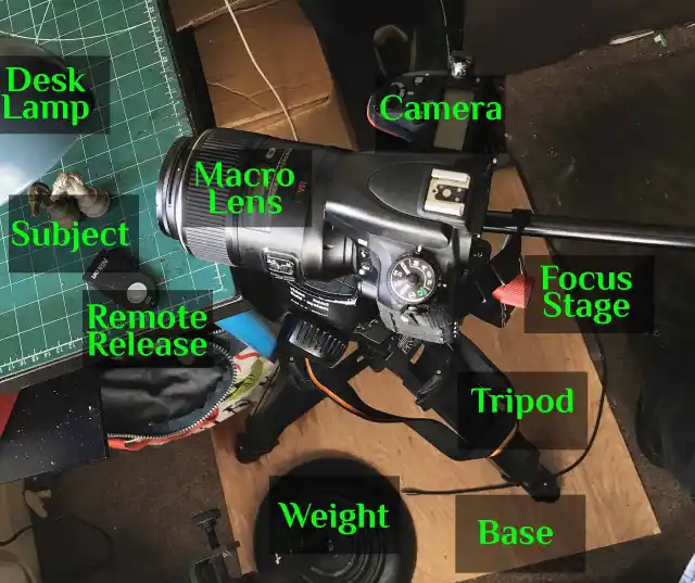 Set-up for a focus-stack shoot