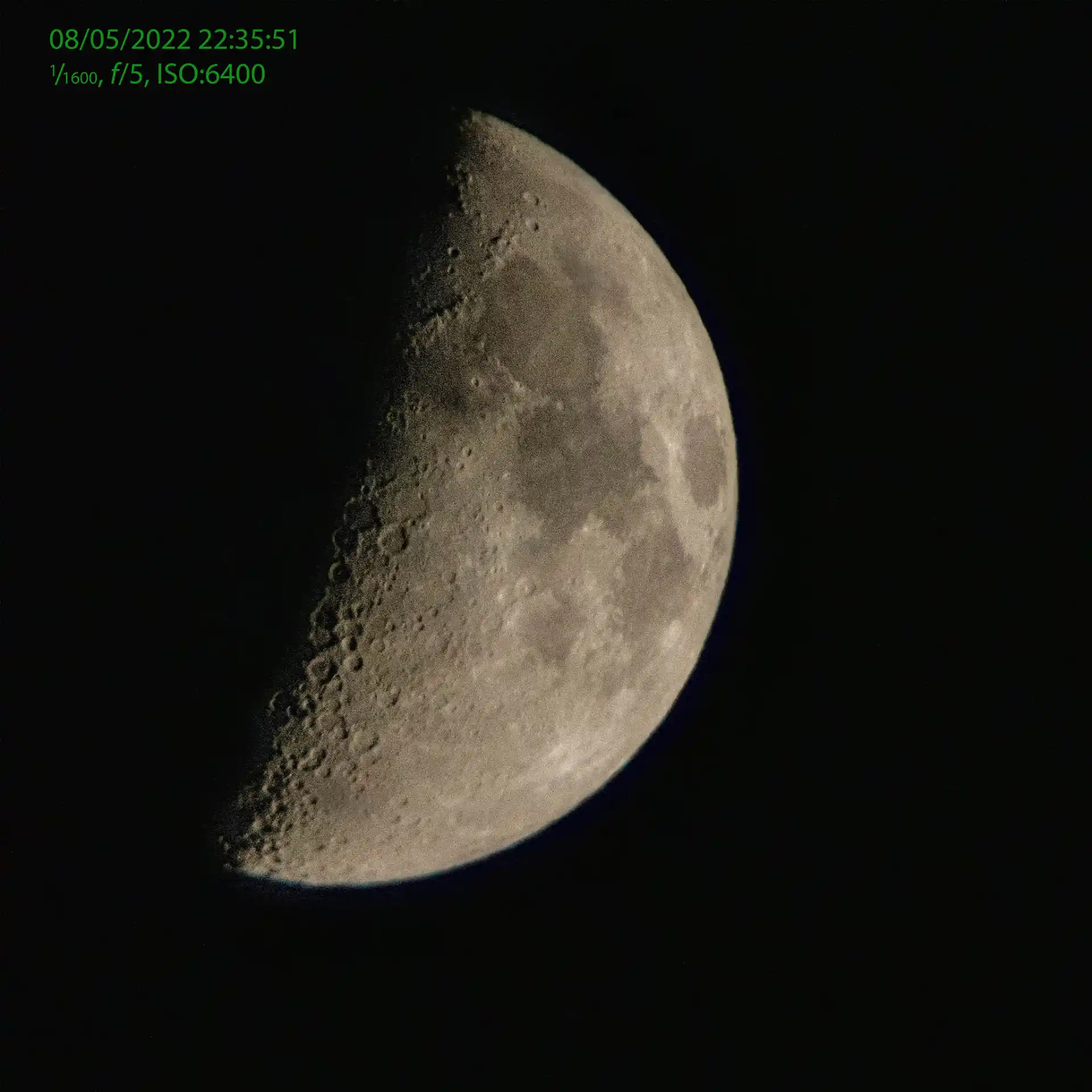 45 percent waxing crescent