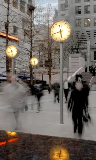 Time pieces in Canary Wharf